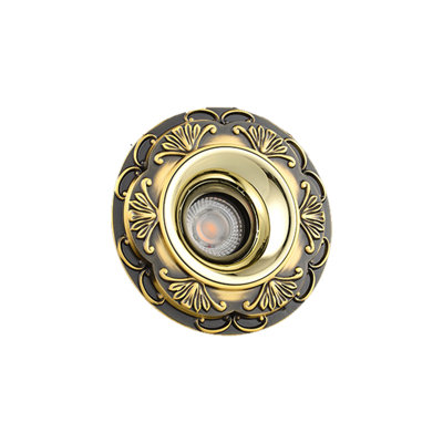 Projecteur à tête simple à DEL en laiton brossé avec motif à la main de 8 W, entièrement en cuivre