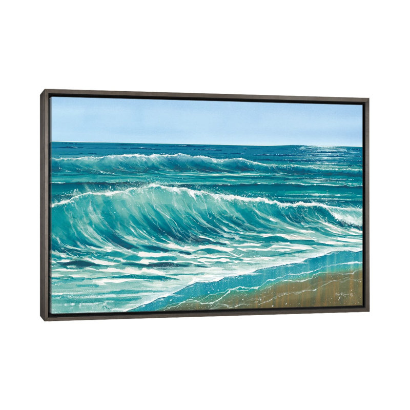 «Forever Waves», reproduction d'art sur toile encadrée, 26" x 18", Framed Canvas, Grey