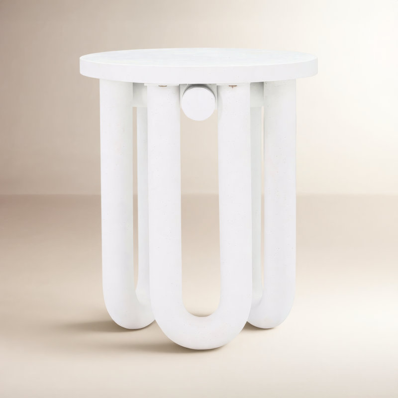 Cumber Concrete 3 Legs End Table