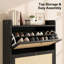 Narrow Flip-Down Shoe Cabinet, 9.4" Slim Entryway Storage