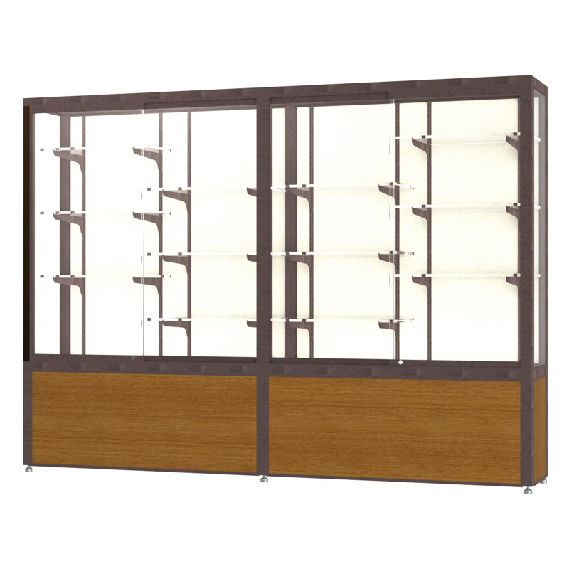 Vitrine en aluminium Défi Series du trophée, Plaque de tissu, Satin, H 66 po x l 60 po x P 16 po