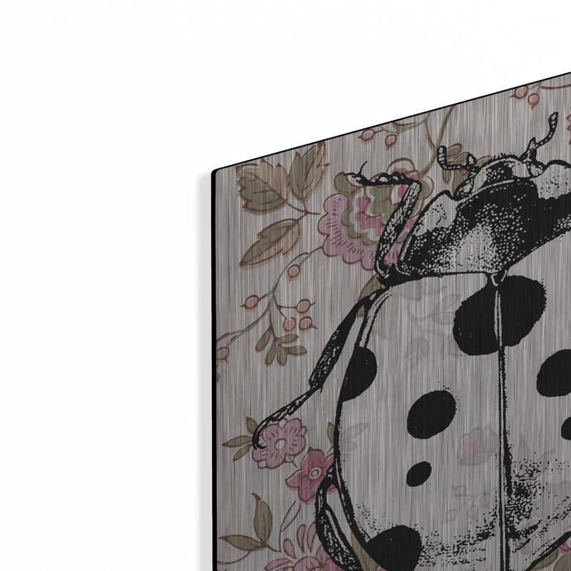 "Coccinelle, papier peint carré" par Dean Russo, H 12 po x l 12 po 