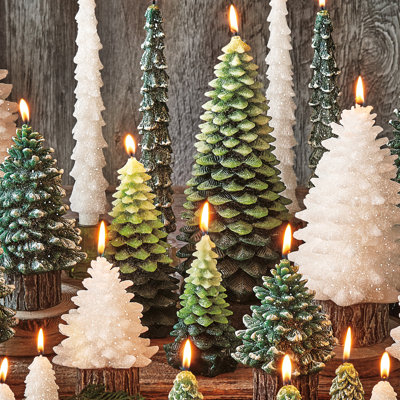  Petite épinette rustique en forme de bougie en forme d'arbre, décoration de Noël