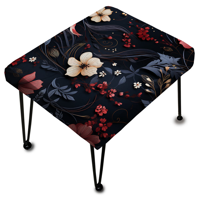 Melody Moody foncé avec motifs - repose-pieds rectangulaire floral