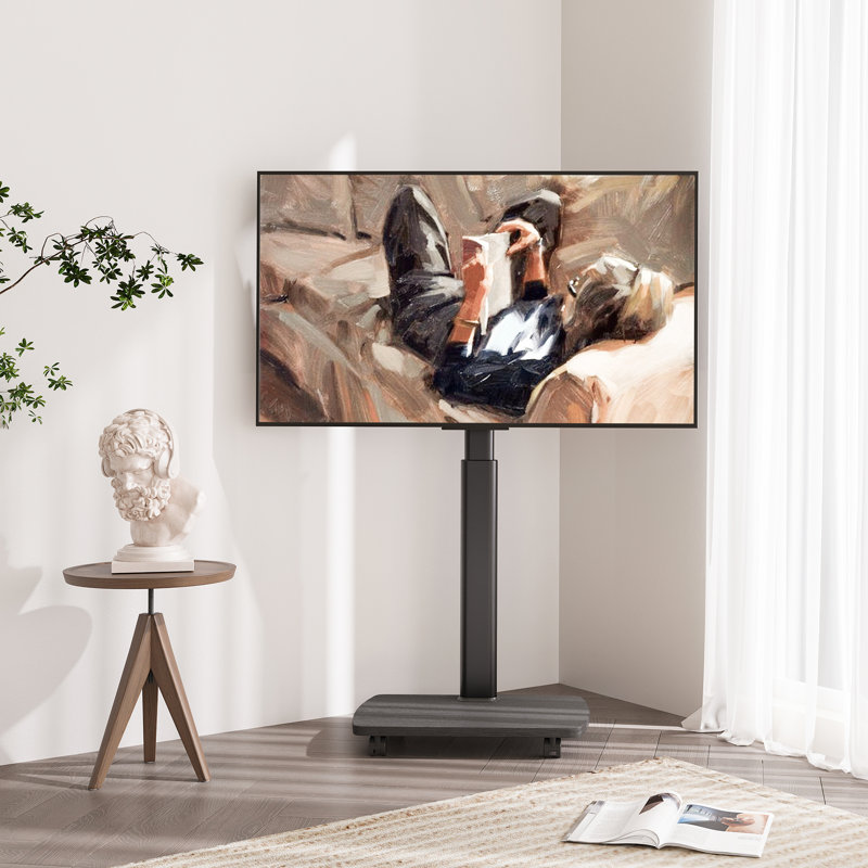 Floor-standing Horizontal And Vertical Screen Tv Stand, Up To 65 Inches, Black