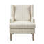 Chaise rembourrée beige avec pieds en bois massif et 20% de contreplaqué de tissu acrylique en mousse-506491277