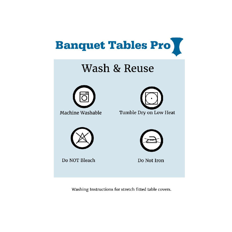 Bulk, paquet de 10, housse de table extensible de 8 pieds en spandex blanc, 72 po x 30 po, Noir