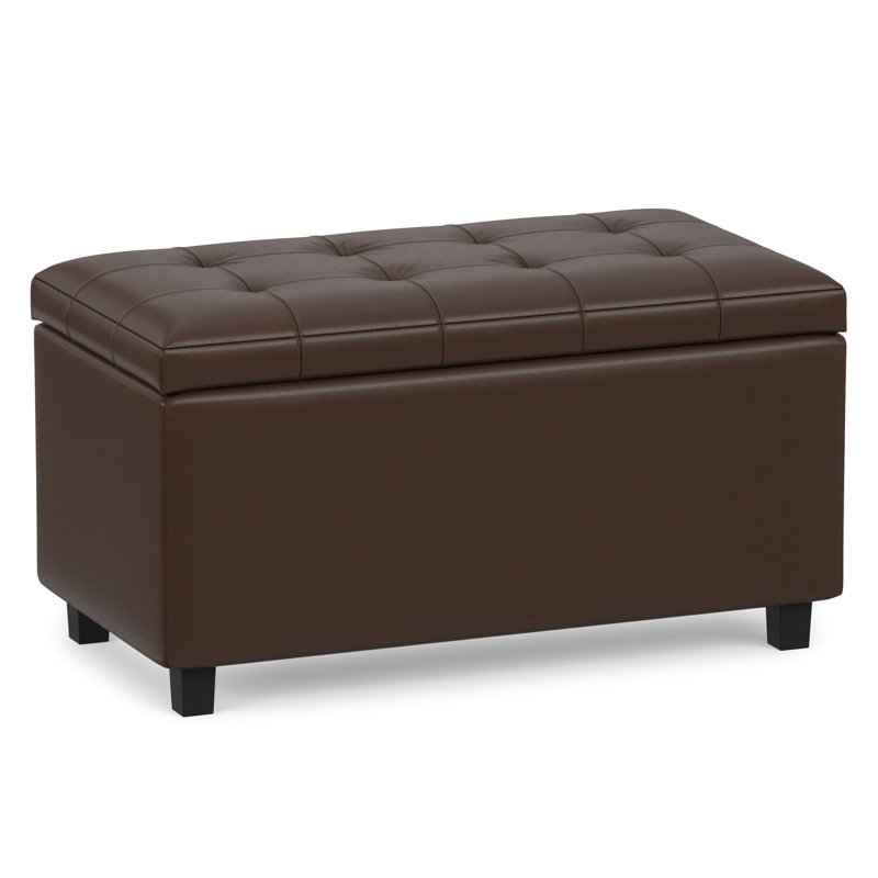 Banc repose-pieds avec rangement caché Cosmopolitan, Brun chocolat