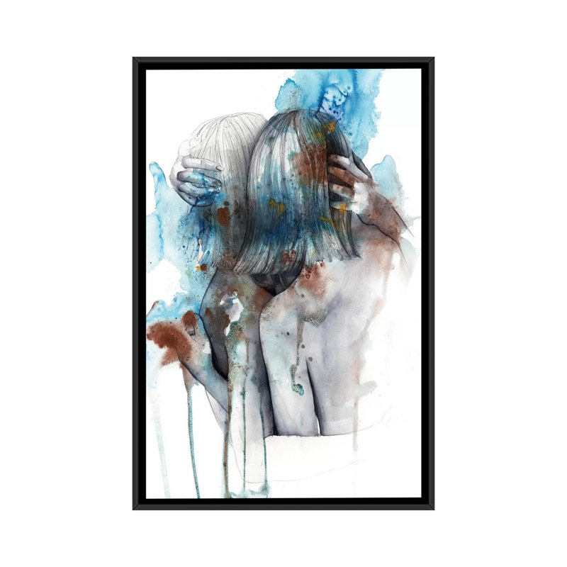 « isolophobia », impression sur toile, H 26 po x l 18 po x P 1,5 po, Toile avec cadre noir, Pas de tapis