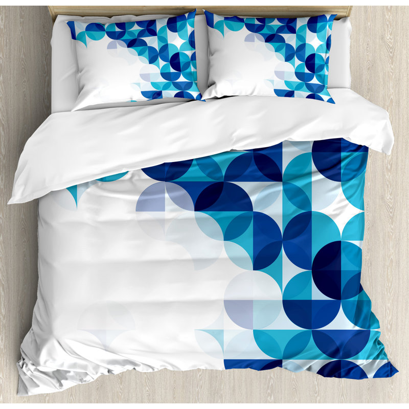 Abstract Coastal Polyester Dots Duvet Cover, King