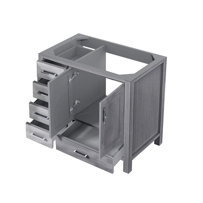 Meuble-lavabo gris patiné 36 po X P 22 po D, décalage à droite