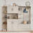 Multifunctional Left-Right Combination Hall Cabinet (Can Be Used Separately) With Storage And 4 Hooks, Storage Cabinet/ Hall Tree 2 In 1 For Living Room, Kitchen And Hallway-210003334