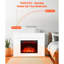 Foyer électrique autoportant blanc 43 pouces 4300 avec 5120Btu 1500W, flammes réglables, télécommande, pour chambre à coucher et bureau, poêle, minuterie 3D, salon,