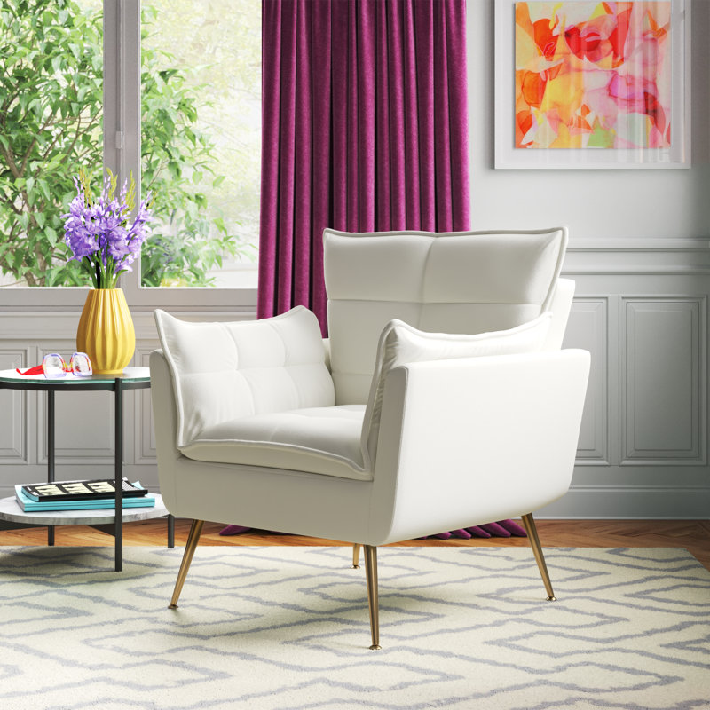 Fauteuil Toulouse, Velours ivoire