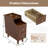 Solid Wood End Table w/ Pull-out Tray & 2 Storage Drawers Cable Management-1761271747