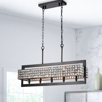 Lustre rectangulaire perlé 5 lumières Anantha