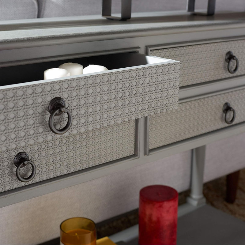Haines 4-Drawer Bottom Shelf Console Tablevisit The Safavieh Store, Light Silver