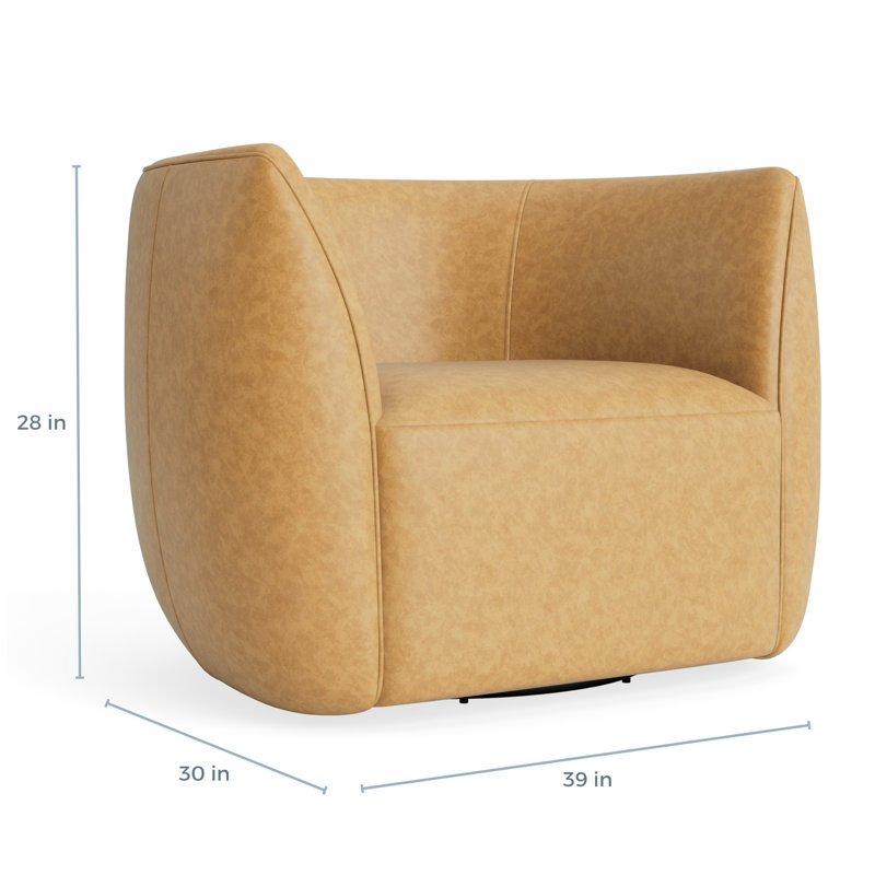 MTO - Council Swivel Lounge Chair, Camel Leather