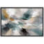 Abstrait art bleu sarcelle dynamique, photos de salon contemporain, impression sur toile encadrée-126097118-126097122