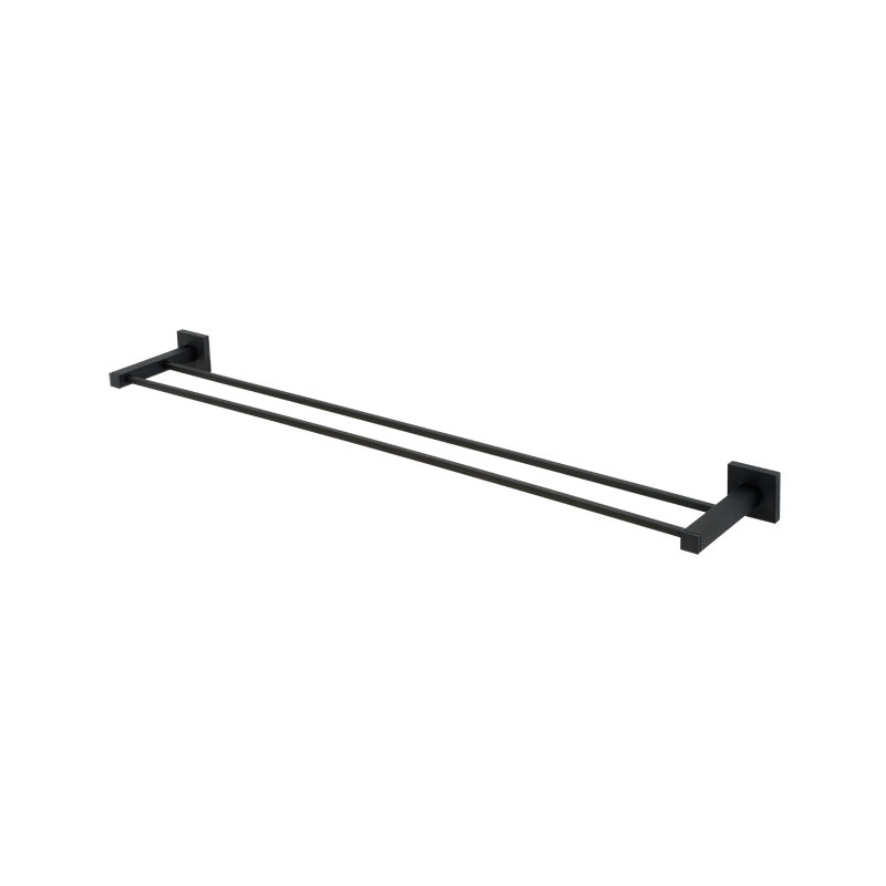 Double Towel Bar, Matte Black, 2" H x 32" W x 5.31" D