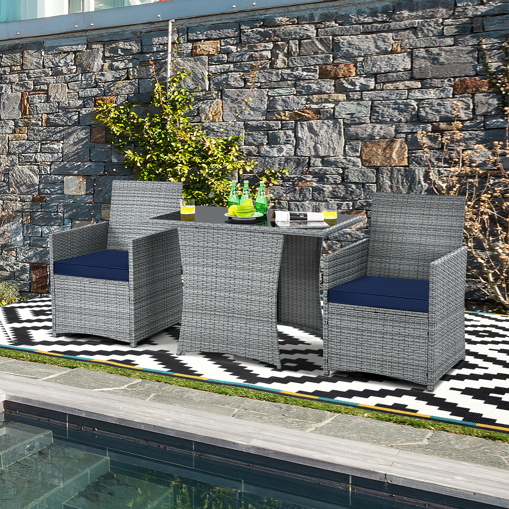 Alora 3-Piece Modular Rattan Patio Sofa Set With Weather-Resistant Cushions (SAK75321)