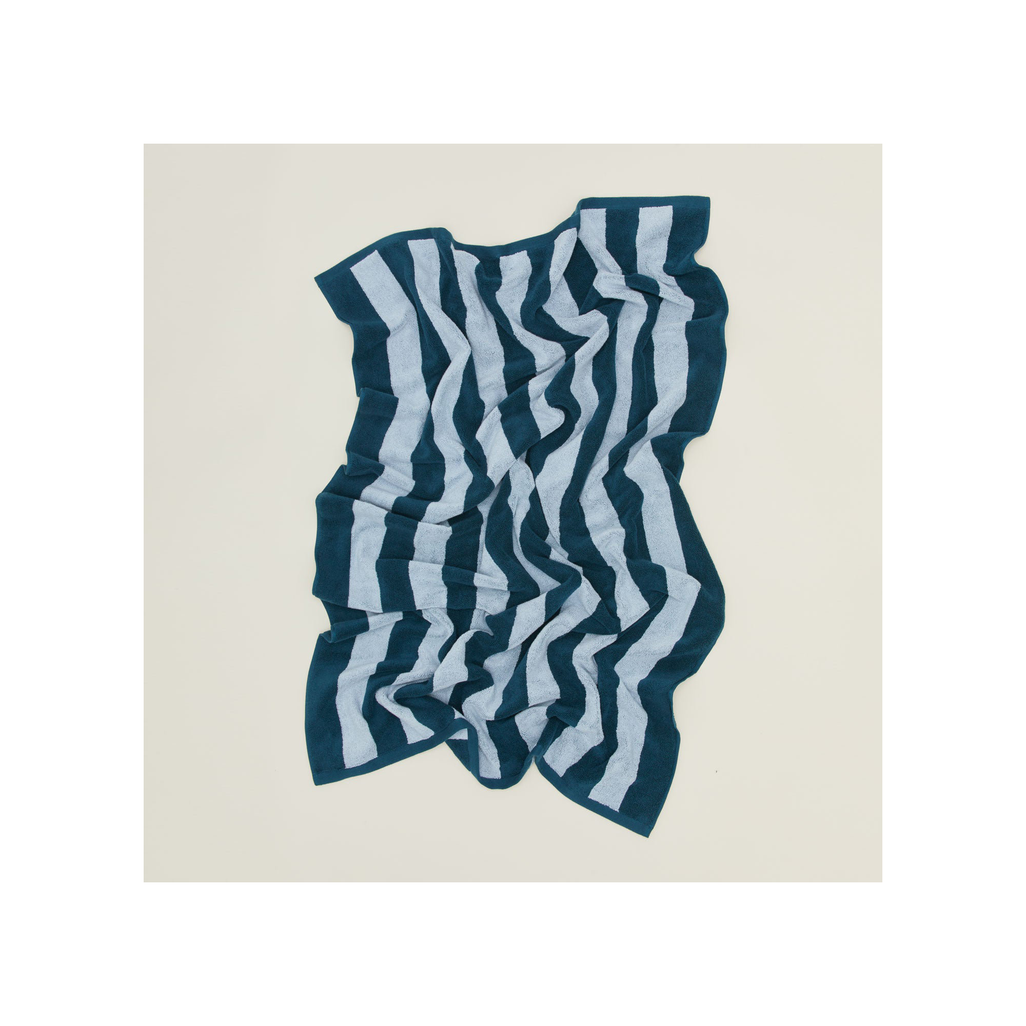 Simple Striped 100% Cotton, Sky/Peacock, Bath Sheet - 1 Pack