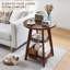 Table d'appoint en bois d'hévéa massif, table de chevet ronde à 3 niveaux, présentoir polyvalent pour le balcon de la chambre du salon