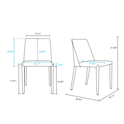 Foundry Select Josanna Genuine Leather Upholstered Metal Side Chair ...