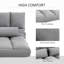 Plancher convertible, chaise de lit pliante avec 2 coussins, réglable, gris, écoénergétique, lit pliable de construction, dossier et appui-tête, économie, structure robuste