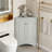 Bathroom corner Storage Cabinet with 2 Doors and Adjustable Shelves-1100304117