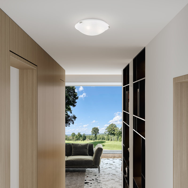 Rabideau Glass Flush Mount, 4.75" H x 16.5" W x 16.5" D, Brushed Nickel