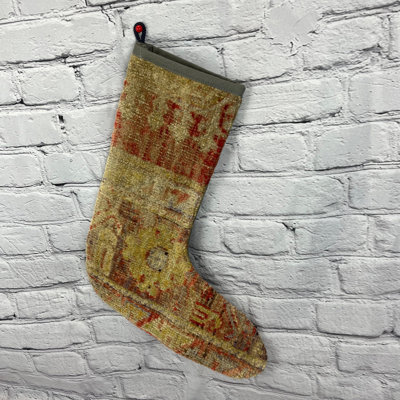 Tapis de Noël cadeau de Noël bas fait à la main 7 pi x 17 po # 2174