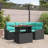 vidaXL Garden Sofa Set with Cushion 5 pcs Black Poly Rattan