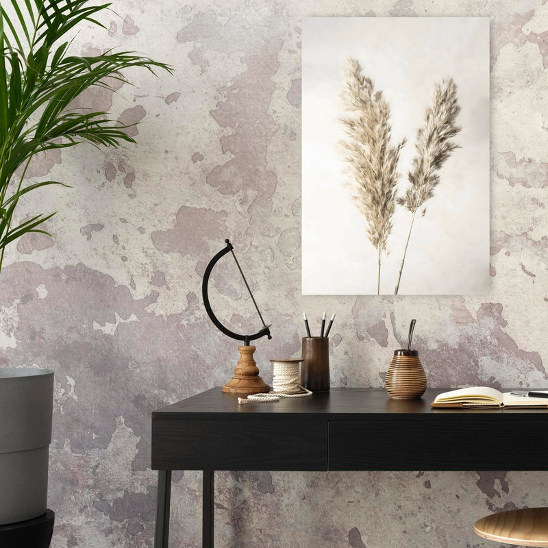 Pampas Grass, art mural contemporain abstrait, H 24 po x l 16 po
