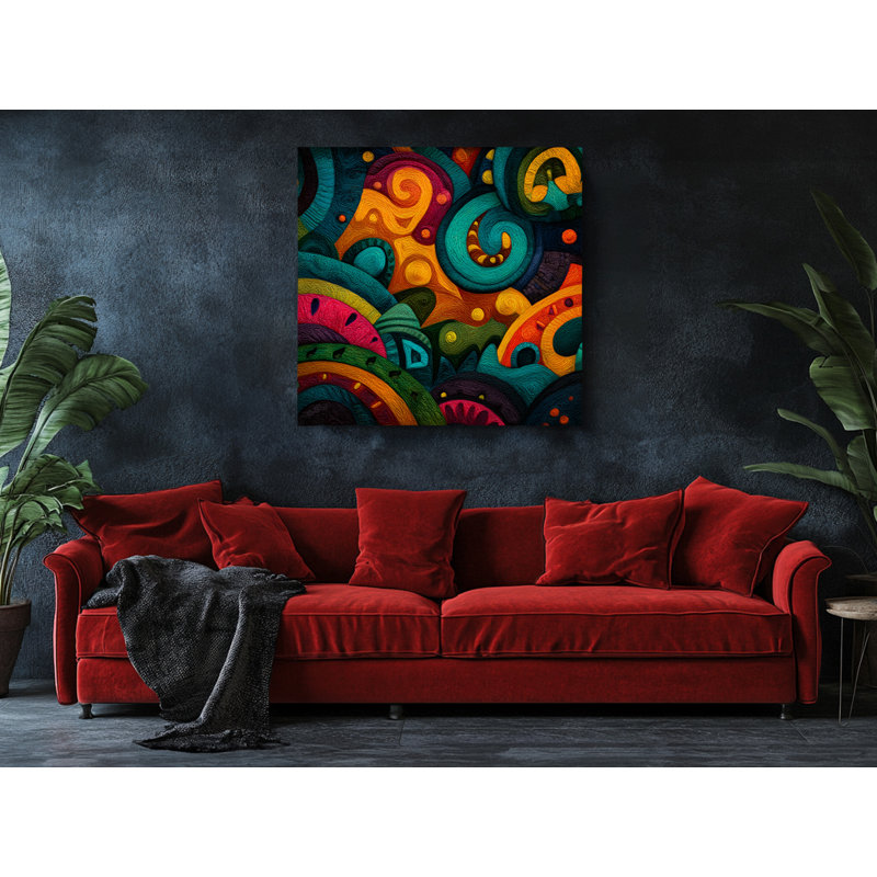 Reproduction d'art sur toile, tourbillon abstrait vibrant, impression de style moderne empâtement coloré pour la maison et le bureau