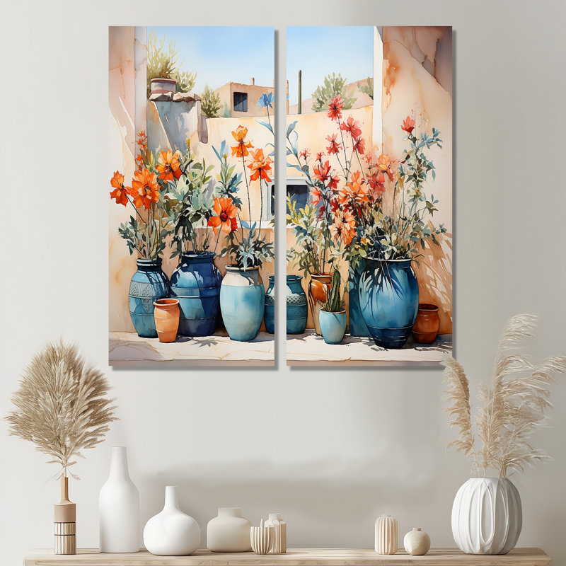 Aquarelle florale bleue III, 40" H x 40" W, Wrapped Canvas, Does Not Apply