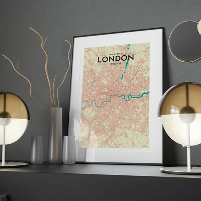 London City Map in Tricolour 1 Piece Wall Art