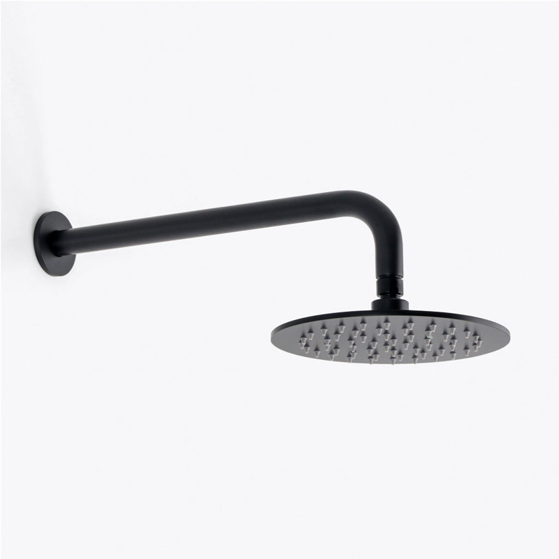 Metro 3-Way Thermostatic Trim Complete Shower Set - Wall Mount - 8" Brass, Matt Black