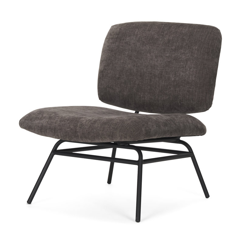 Fauteuil d'appoint Katzue, Mélange de polyester gris anthracite