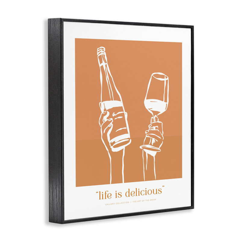 Giclée encadrée orange, Is Life, H 14 po x l 11 po, Giclée encadrée noir minuit
