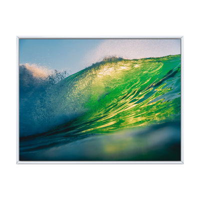 «Green Barrel Wave at Sunset in Hawaii» - photographie sur toile