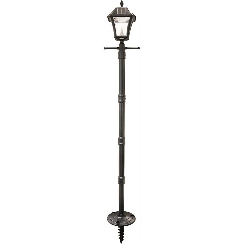 Lampadaire solaire Gama Sonic Baytown II avec ancrage EZ - finition noire