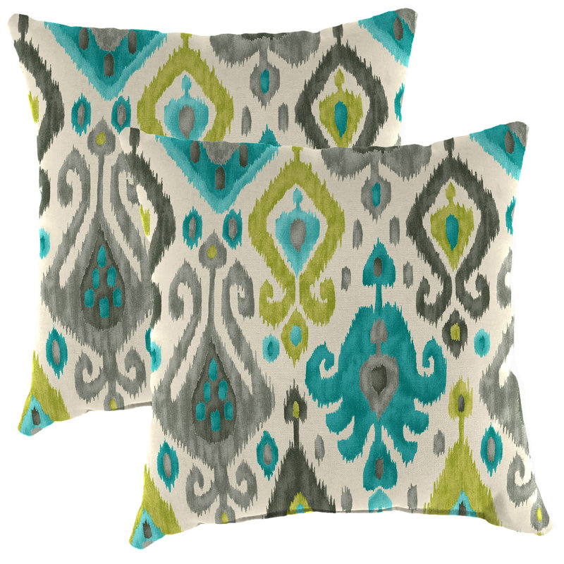 20" x 20" Outdoor Throw Pillow (Set of 2), Light Green