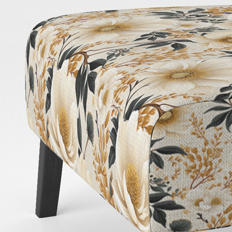 Fauteuil de chambre Vintage Ivory Flower Symphony II - Velours