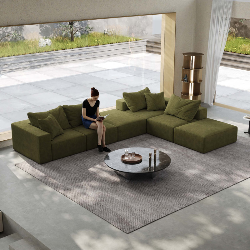 Canapé modulaire surdimensionné Boneless, Vert