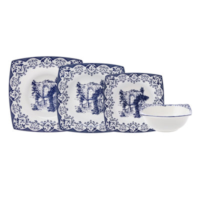 Porcelain China Dinnerware Set 24 Piece - Service for 6
