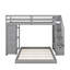 Lit simple superposé au dessus d'un lit double avec tablettes, tiroirs-1280272988