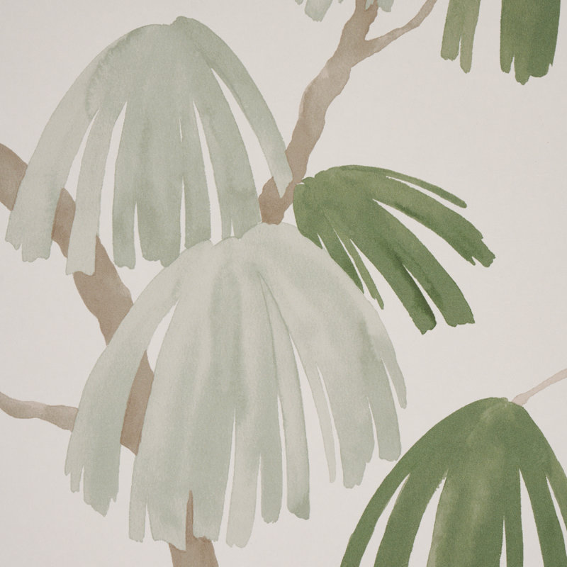Schumacher x David Kaihoi Weeping Pine Wallpaper, Gray/Green