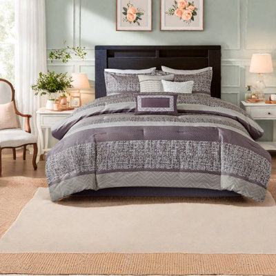 Ensembles de literie de luxe californien très grand californien, jacquard pour la maison 7 pièces