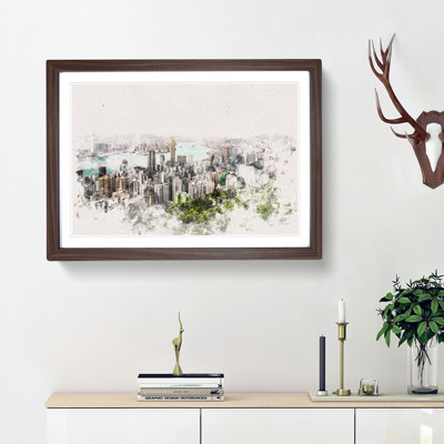 Hong Kong Skyline - Picture Frame Painting Print